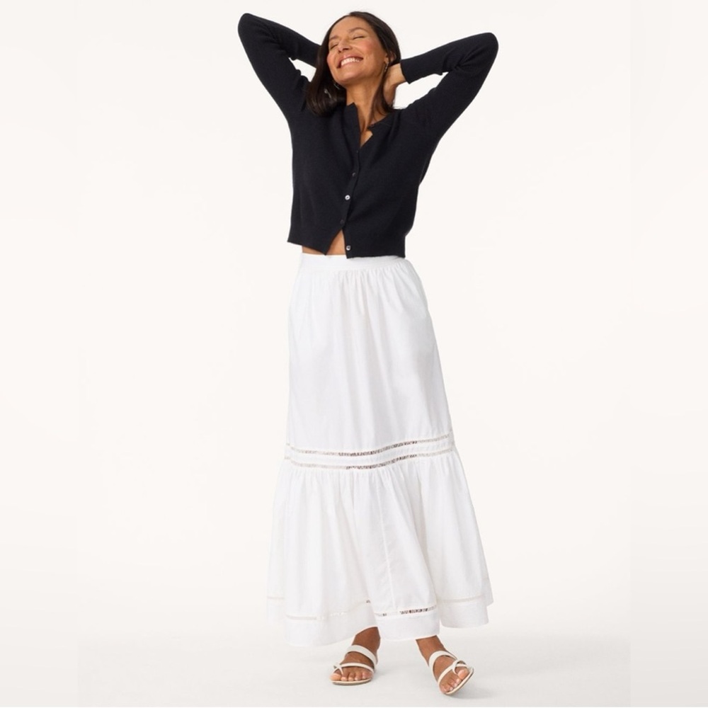 Unsubscribed White cotton Maxi Skirt